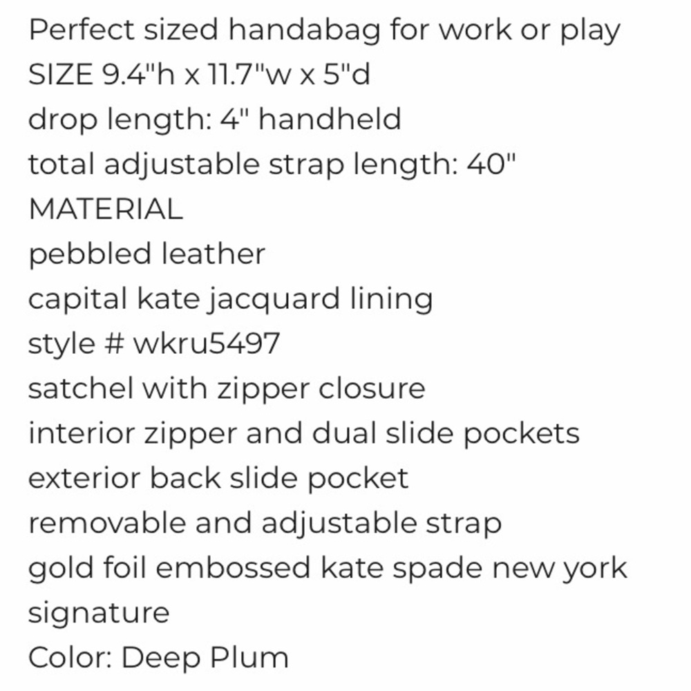 Take 40% Off Kate Spade ♠️ Reiley Larchmont Avenue Satchel NWTs - Picture 10 of 12